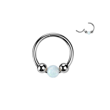 18g Titanium Segment Hoop with Opal Ball