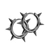 Spike Hinged Hoop Earring (PAIR) with Black Titanium Plating