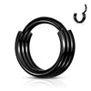 Black Plated Triple Layered Segment Hoop Ring