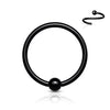 Black Plated Titanium Fixed Captive Bead Ring - Nose and Cartilage