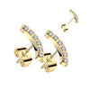 Gold Plated Surgical Steel Curved Cubic Zirconia Stud Earrings (PAIR)