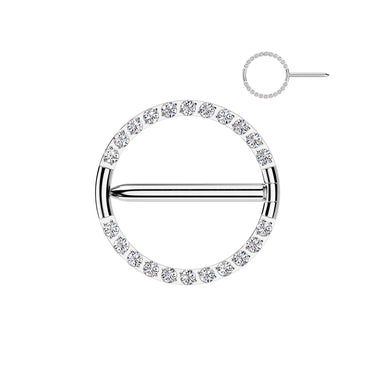 LustraSwing Cubic Zirconia Implant Grade Titanium Nipple Hoop
