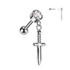 Implant Grade Titanium Threadless Dagger Dangle Cartilage Barbell
