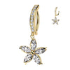 Floral Finesse Clicker Belly Ring with Yellow Gold Plating