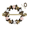 Gold Plated Flower Wreath Nipple Shield
