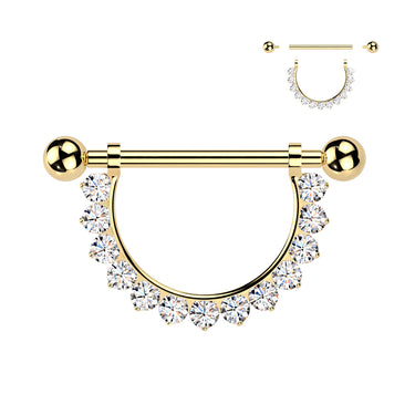 Internally Threaded Gold Titanium Radiance Nipple Barbell