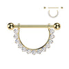 Internally Threaded Gold Titanium Radiance Nipple Barbell