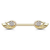 Gold Plated Cubic Zirconia Paved Angel Wing Nipple Barbell