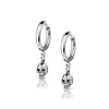 Surgical Steel Skull Dangle Hinged Hoop Earring (PAIR)