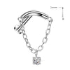 Implant Grade Titanium Threadless Chain Linked Curved Bar with Cubic Zirconia Dangle