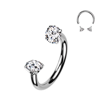 Implant Grade Titanium Internally Threaded Cubic Zirconia Horseshoe