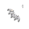 Implant Grade Titanium Internally Threaded 5 Marquise Cubic Zirconia Fan Top