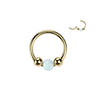18g Yellow Gold Plated Titanium Segment Hoop with Opal Ball