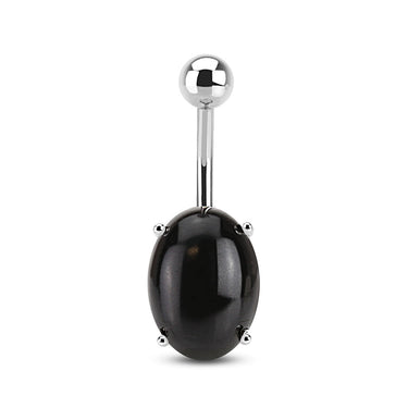 Black Agate Stone Navel Ring