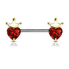Royal Upgrade Heart Nipple Ring with Gold Plating