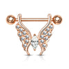 Crystal Marquise Butterfly Nipple Shield with Rose Gold Plating