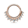 Rose Gold Plated Crystal‑Paved Bendable Hoop - Nose, Septum & Cartilage