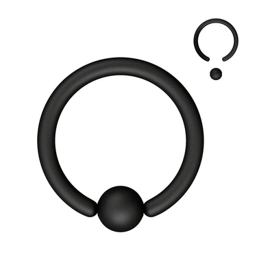 Matte Black IP Captive Bead Ring 316L Surgical Steel