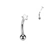 16g Petite Threadless Push In Titanium Star Top Reverse Belly Ring