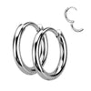 2mm Surgical Steel Hinged Round Hoop Earrings (PAIR)
