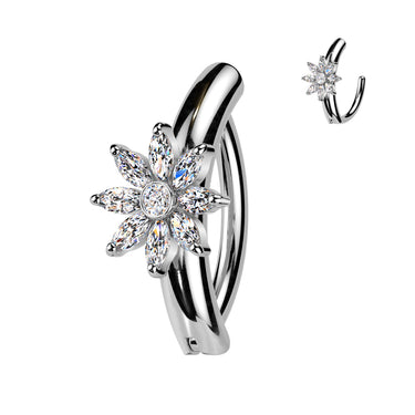 Marquise Bloom Hinged Belly Bar