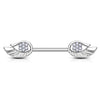 Cubic Zirconia Paved Angel Wing Nipple Barbell