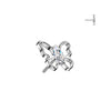 Implant Grade Titanium Threadless Marquise Cubic Zirconia Hollow Butterfly Top