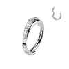Pyramid Cut Implant Grade Titanium Segment Hoop Ring Body Jewellery