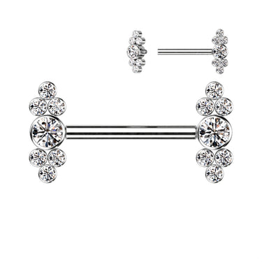 Trinity Cubic Zirconia Implant Grade Titanium Nipple Jewellery