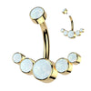 Multiplex Yellow Gold Titanium Internally Threaded Opal Belly Bar