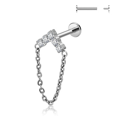Titanium Pinnacle Puncture Earring by HoleyStack™. Flat Back Labret Stud.