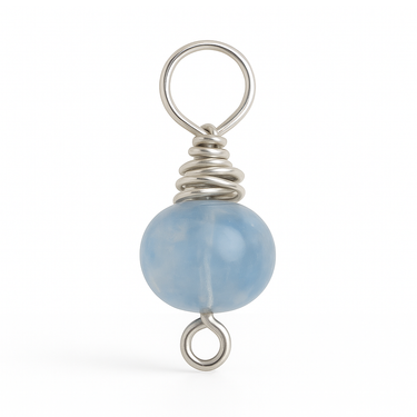 Saltwater Silver and TummyToys® Collaboration Blue Agate Stone Swinger