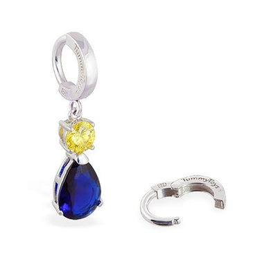 TummyToys® Sapphire & Citrine Cubic Zirconia Drop