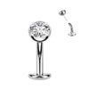 Titanium Basic Threadless Floating Convex Base Belly Bar