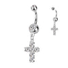 Cross Dangle Belly Bar