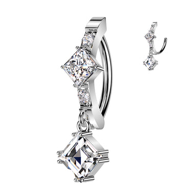 Lumière Drop Dangling Hoop Belly Ring