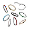 Titanium Seamless Hinged Clicker Hoop with SIDE Round Gem Pave