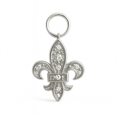 TummyToys® Dangling CZ Fleur de lis Swinger Charm