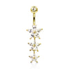 Daisy Cascade Belly Bar with Gold Plating