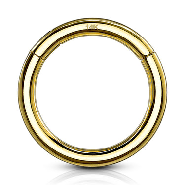 Seamless Hinged Clicker Piercing in 14K Yellow Gold