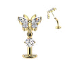 Threadless Floating Chérie Butterfly Belly Bar in Gold Titanium