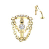 Gold Titanium Threadless Chain Reaction Floating Belly Bar