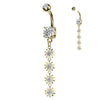 Daisy Forest Belly Dangle with Gold Plating