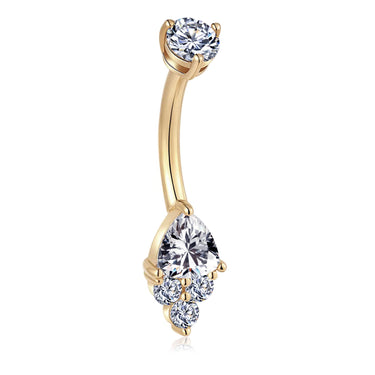 The Celeste Sceptre Belly Ring in 14K Yellow Gold by Haute Puncture™