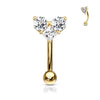 16g Petite Heart Reverse Body Jewellery with Yellow Gold Plating