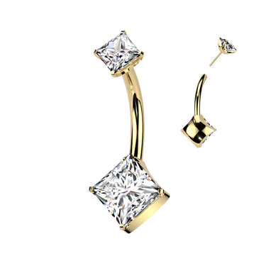 Threadless Gold Titanium Luxe Duo Belly Bar