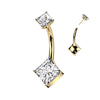 Threadless Gold Titanium Luxe Duo Belly Bar
