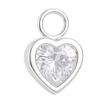 TummyToys® Bezel Set CZ Heart Charm