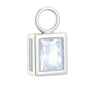 TummyToys® Bezel Set Emerald Cut Cubic Zirconia Charm