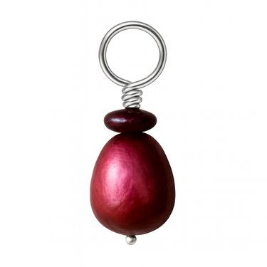 Saltwater Silver Red Wine Pearl Swinger Charm for TummyToys®